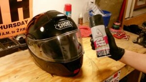 how to clean motorcycle helmet