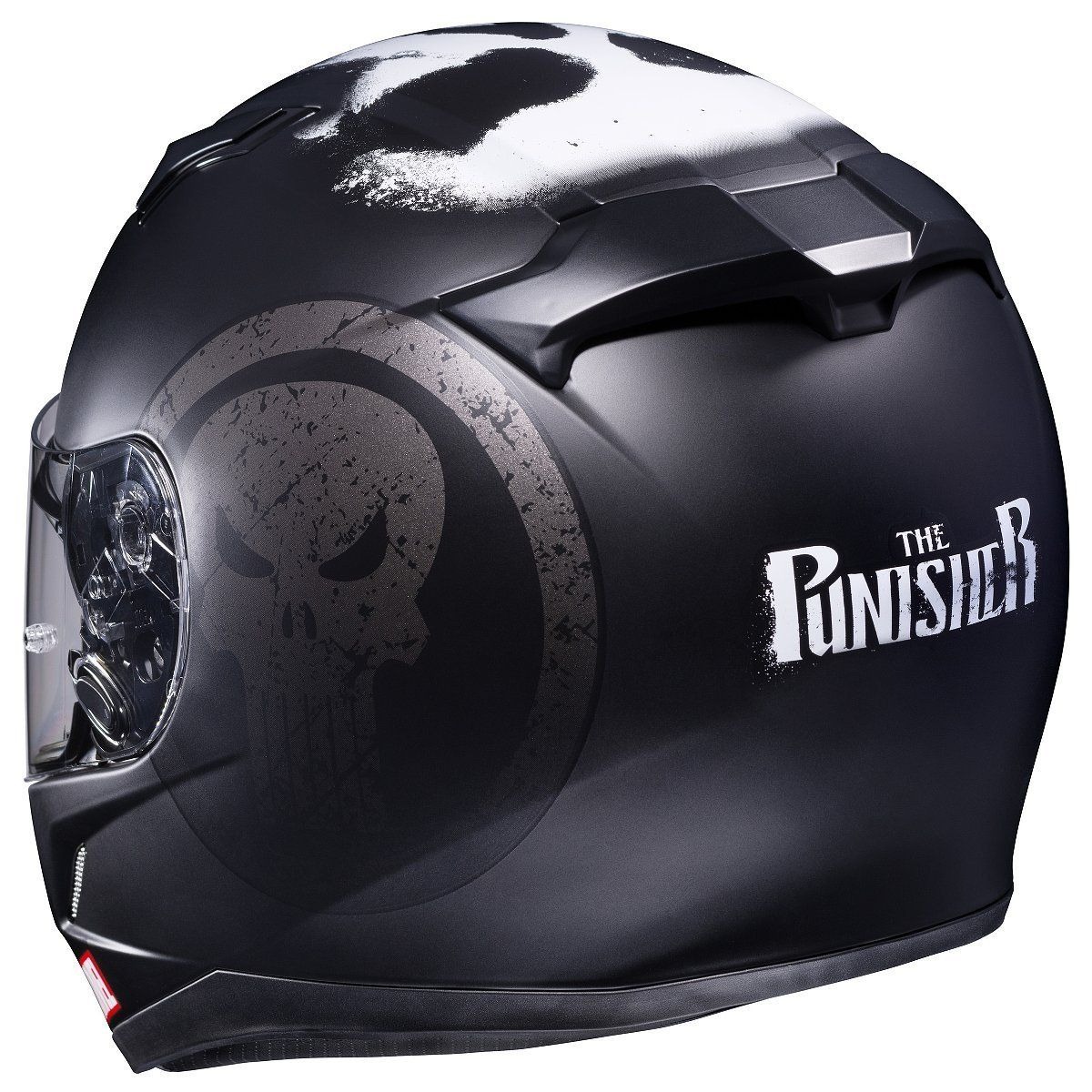 Punisher HJC CL-17 motorcycle helmet with custom paint